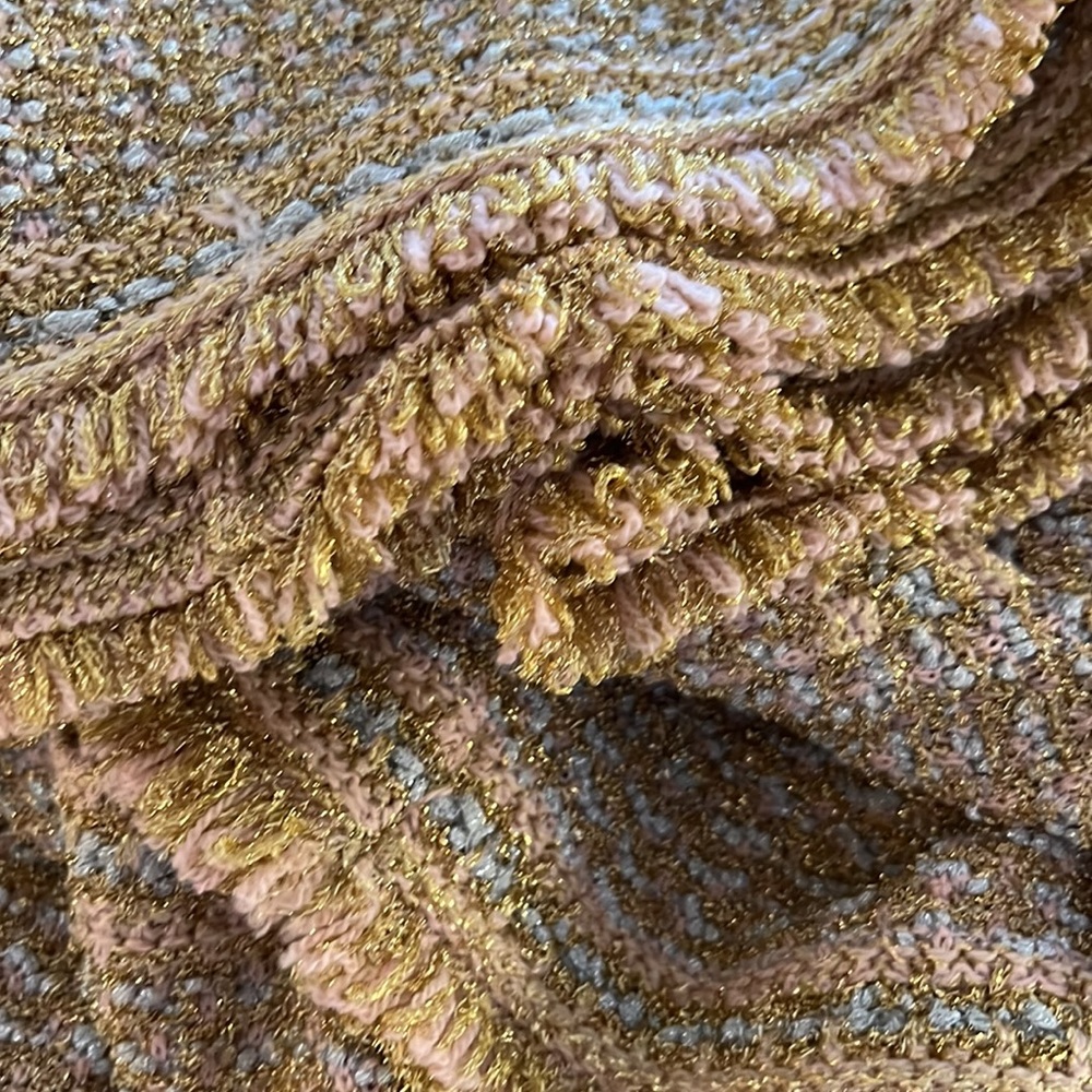 M Missoni Gold Silver Glitter Knit Skirt Suit Size 44 - Picture 14 of 17